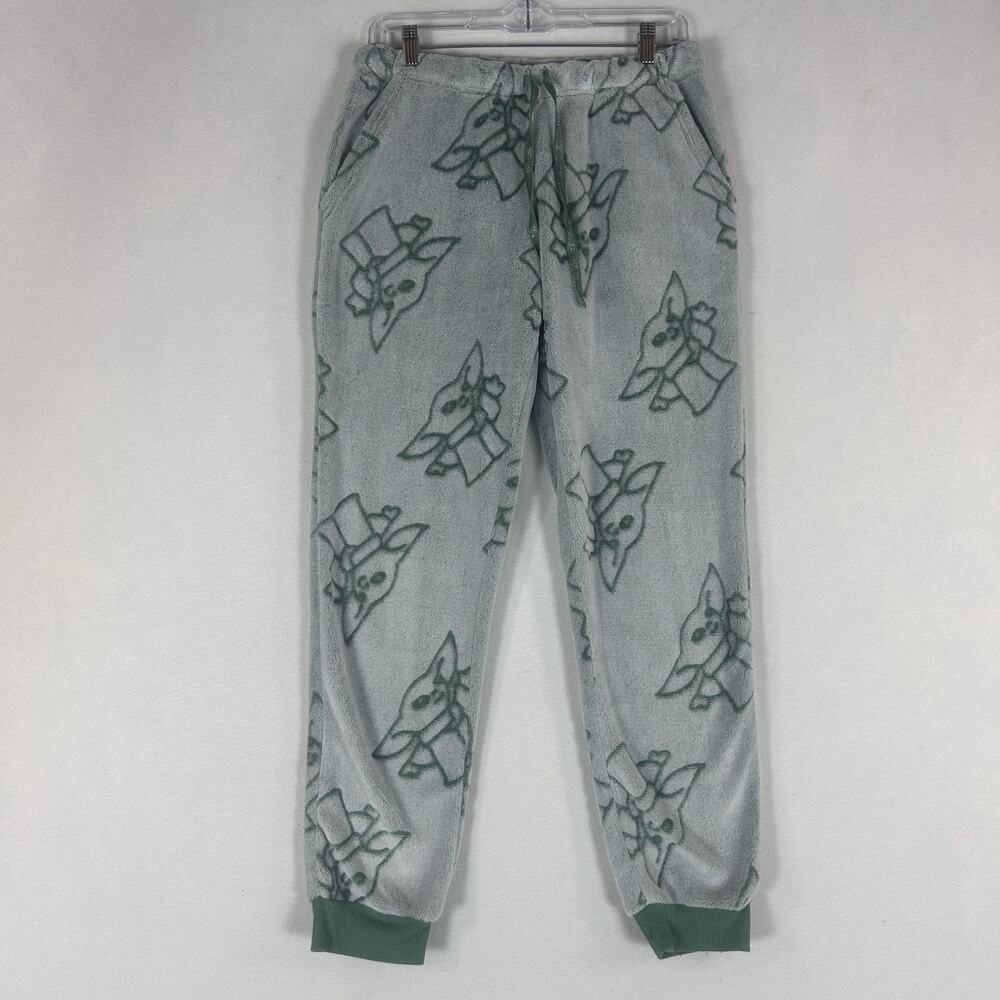 StarWars Mandalorian Baby Yoda Print Pajama Pants Mens Small Green Joggers Sleep